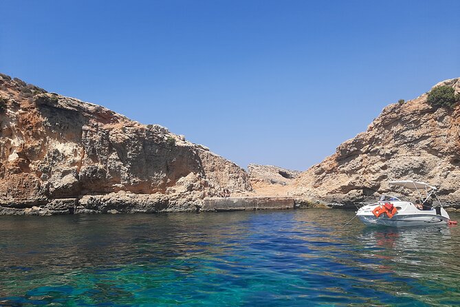 Boat Charters Blue lagoon, Crystal Lagoon, Comino, Malta 4hr trip - St Mary’s Tower and the Count of Monte Cristo connection