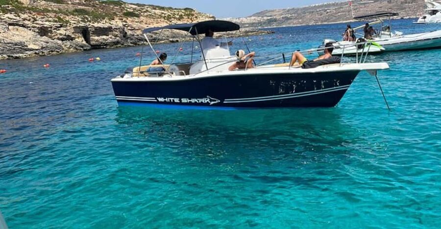 Cirkewwa/Mgarr: Blue and Crystal Lagoon Private Boat Charter - Swimming at Crystal Lagoon and Blue Lagoon