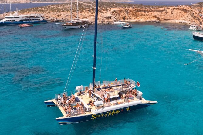 Comino Blue Lagoon Prime Catamaran Tour with All Inclusive - A relaxed catamaran day from Sliema