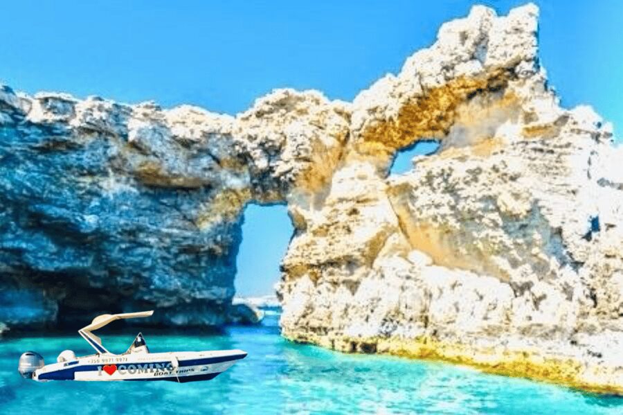 From Malta/Gozo: Comino & Crystal Lagoon Private Boat Trip - Blue Lagoon without pretending it is empty