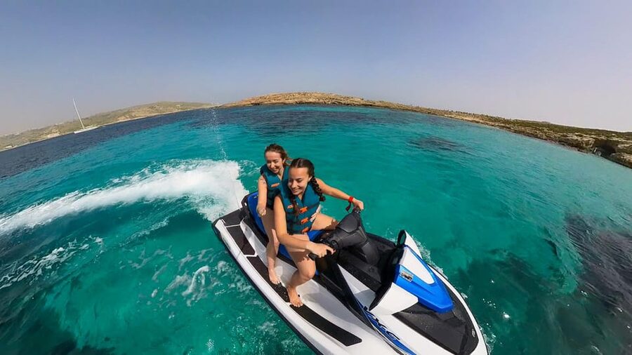 From Mellieħa: Comino, Blue Lagoon, and Gozo Jet Ski Tour - The southern shores of Gozo