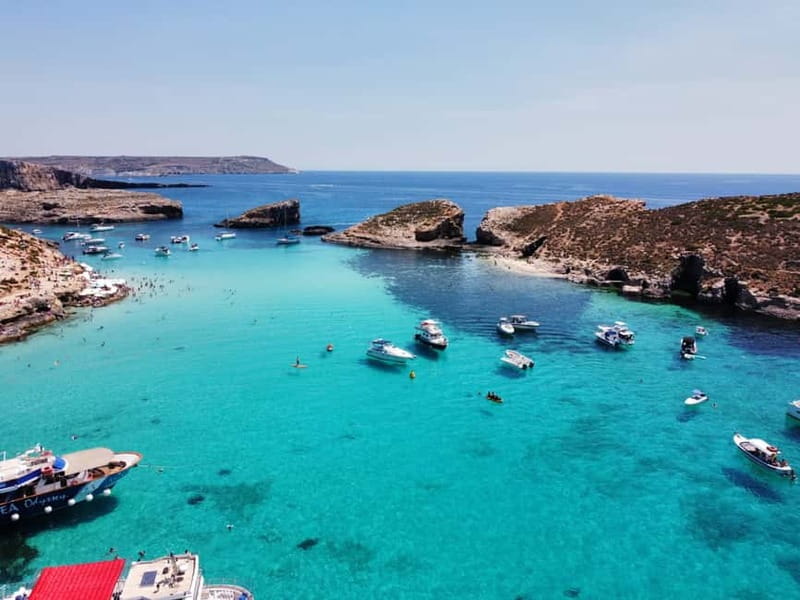 From Sliema: Comino, Crystal Lagoon, and Blue Lagoon Cruise - Crystal Lagoon is the quieter water stop
