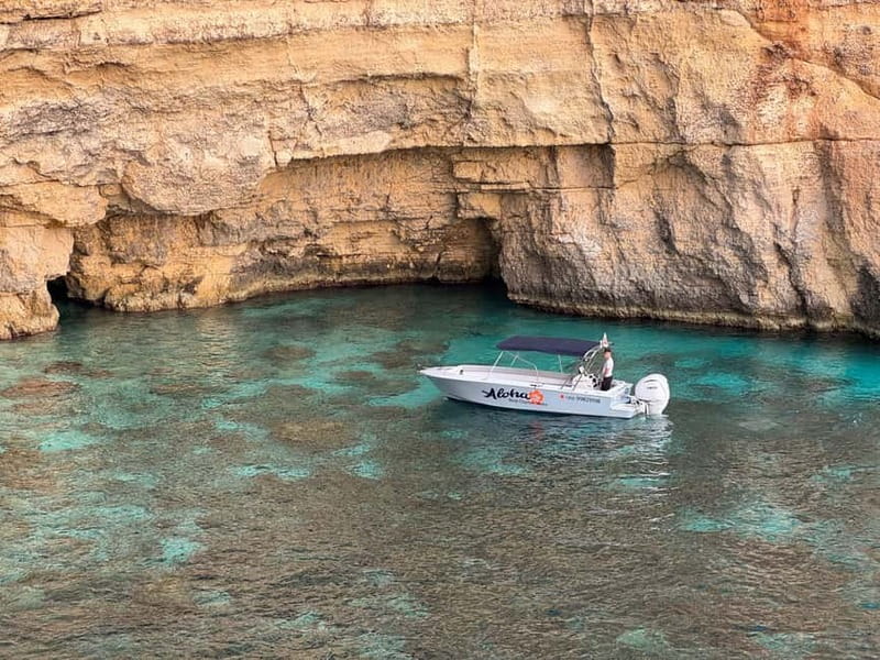 Malta: Blue Lagoon, Caves, Comino & Gozo Private Boat Trip - Crystal Lagoon and Its Sea Caves