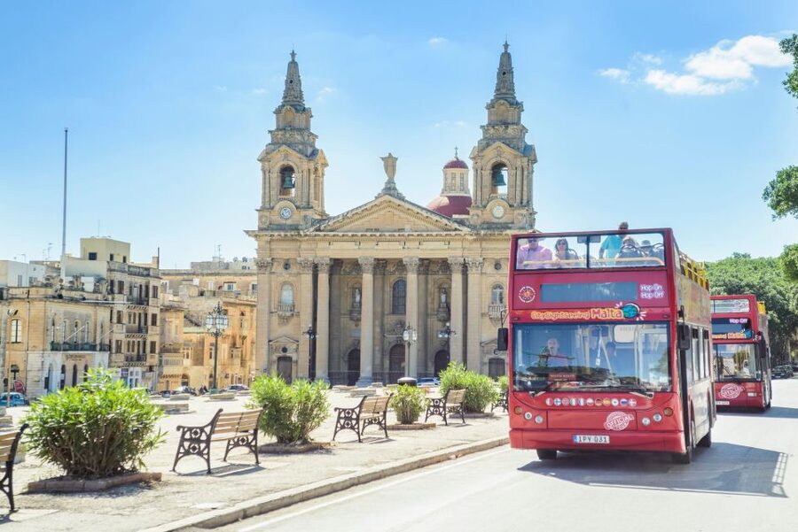 Malta: City Sightseeing HOHO Bus Tour & Optional Boat Tour - North Route: from Bugibba to Mdina and Golden Bay