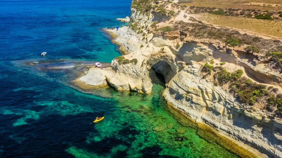 Malta: Ultimate Kayak Adventure - Swimming and snorkeling from the kayak