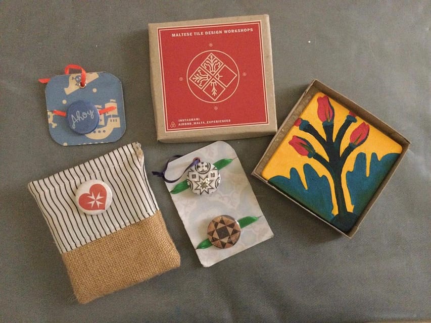 Maltese Tile - Souvenir painting workshop with local - From white cement to painted coaster