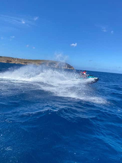 Mellieha: Comino and Blue Lagoon Jet Ski Safari Tour at 3 PM - Blue Lagoon: beautiful, busy, and worth seeing