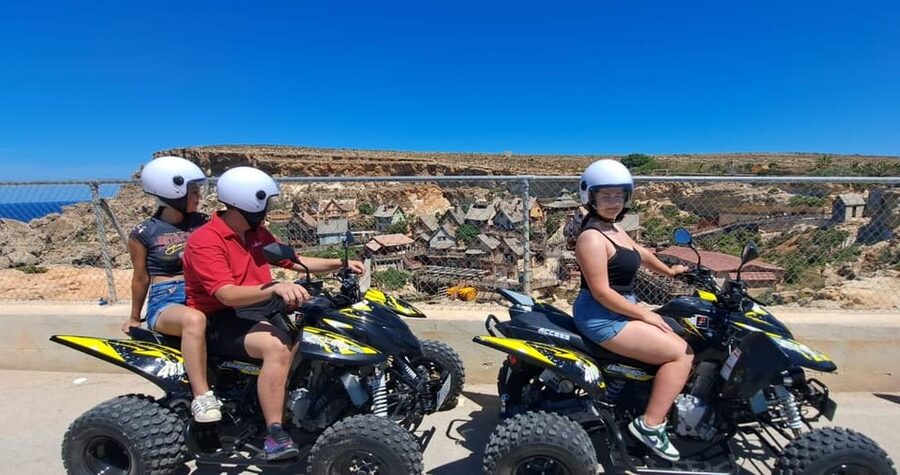 North Malta: Quad Bike Tour with Scenic Land, Sea & Swimming - A final stop in Mellieha village