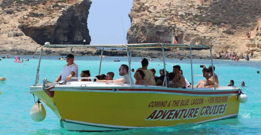 Sliema: Boat Trip to Comino Blue Lagoon, Gozo, and Caves - Crystal Lagoon gives you the first proper swim