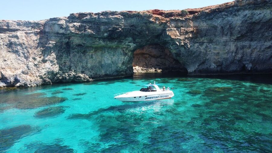 Sliema: Boat Trip to Comino Blue Lagoon, Gozo, and Caves - Ħalfa Rock adds a Gozo swim