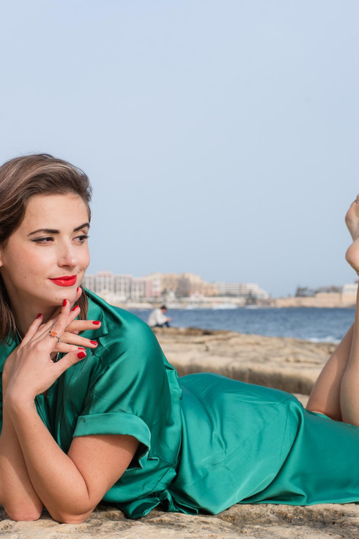 Sliema Professional Vacation photographer in Malta - Planning the setting with Polina Mifsud