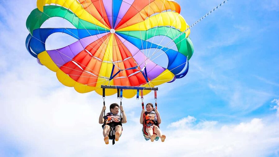 St. Julian's: Parasailing Flight with Photos and Videos - Taking off from the boat