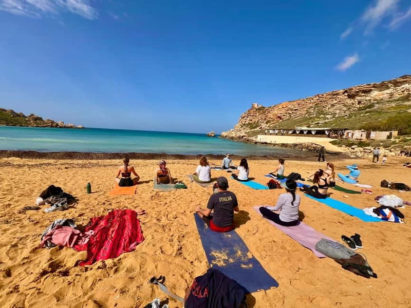 Sunday: Ghajn Tuffieha (Riviera) Beach Yoga Class - The instructor and the English-language format
